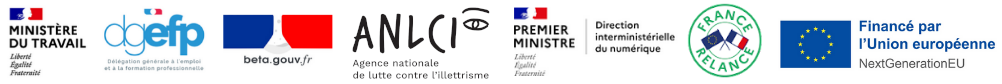 Ministère du Travail, DGEFP, beta.gouv.fr, ANLCI, services du premier ministre, DINUM, France relance, l'Union européenne